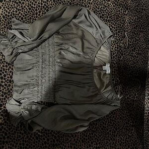 She + Sky Olive Green Crop Top